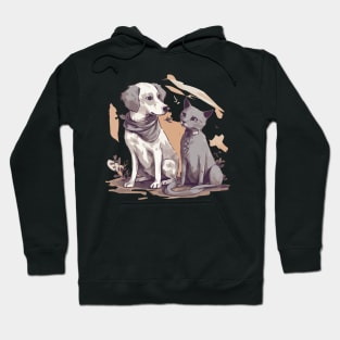 Dog and cat with good relations Hoodie